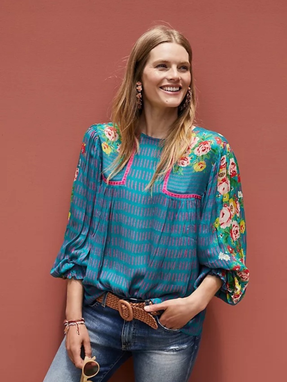 Anthropologie Bl^nk London Miranda Peasant Blouse Top XS